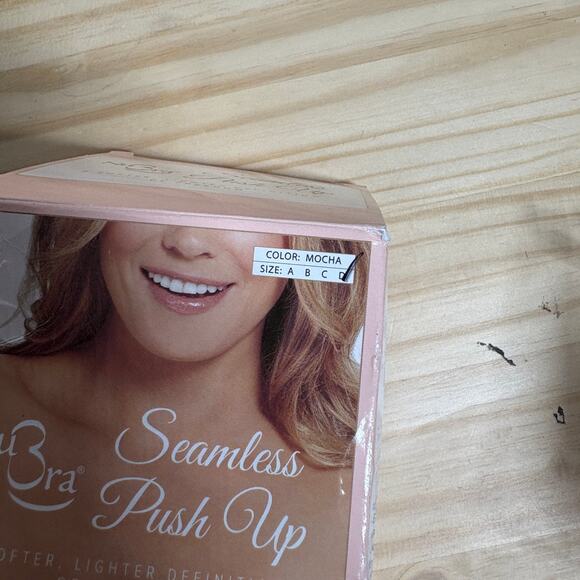 NuBra Fashion Forms Womens Size D Seamless Push Up Bra Mocha Backless Strapless - Picture 4 of 8